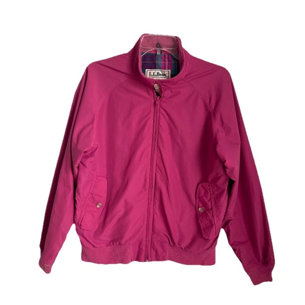 LL Bean Vintage Pink Wind Breaker Pockets Made in USA Women's